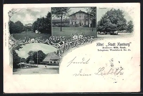 AK Hamburg-Volksdorf, Hotel Stadt Hamburg, Friedenseiche