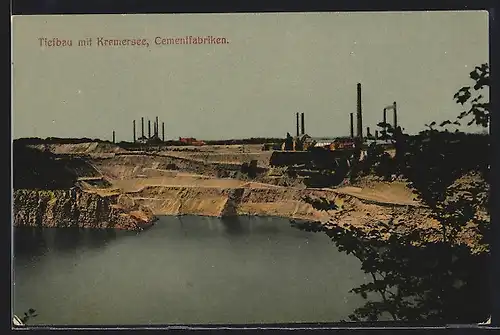 AK Rüdersdorf bei Berlin, Kremersee, Tiefbau, Cementfabriken, Steinbruch