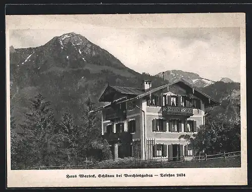 AK Berchtesgaden, Hotel Haus Warteck