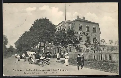 AK Behringersdorf b. Nürnberg, Strassenpartie am Kurhotel Behringersdorf