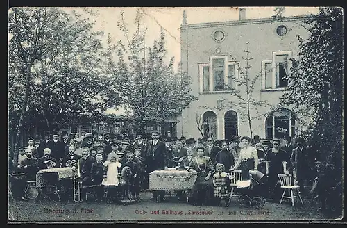 AK Harburg a. Elbe, Club- und Ballhaus Sanssouci, Inh. C. Wüstefeld, Gartenansicht