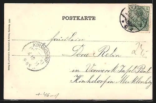 AK Hamburg-Eimsbüttel, Strassenbahn fährt durch die Schäferkampsallee