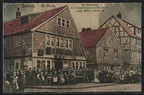 AK Hamburg-St. Georg, Gasthaus zum Bienenkorb v. Joh. Möller, Stiftstrasse 22