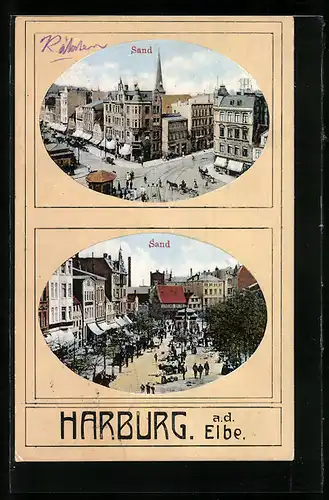 AK Hamburg-Harburg, Partie am Sand