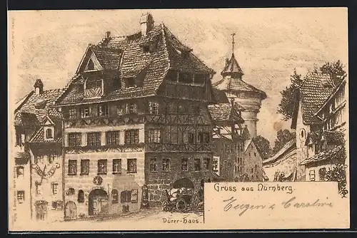 Künstler-AK Nürnberg, das Dürer-Haus