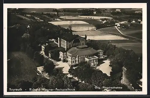 AK Bayreuth, Richard Wagner-Festspielhaus, orig. Fliegeraufnahme