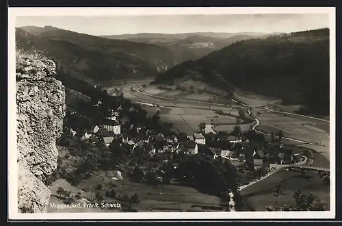 AK Muggendorf, Gesamtansicht mit Blick über das Tal