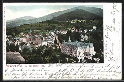 AK Badenweiler, Ansicht von der Ruine aus
