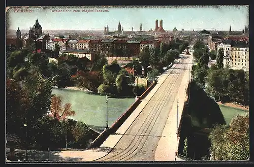 AK München, Totalansicht vom Maximilianeum aus gesehen