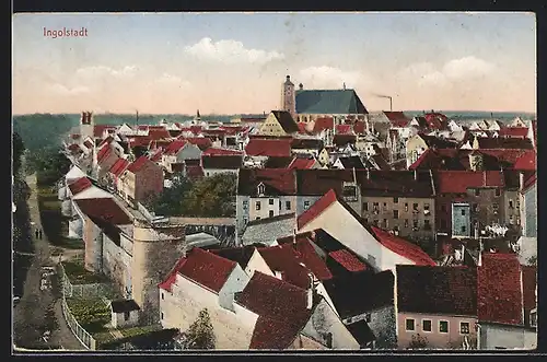 AK Ingolstadt, Blick über die Dächer der Stadt