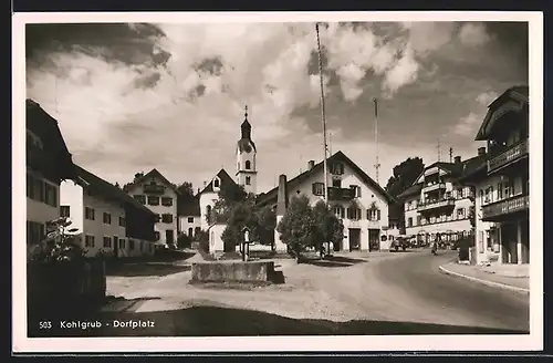 AK Kohlgrub, Dorfplatz an der Hauptstrasse