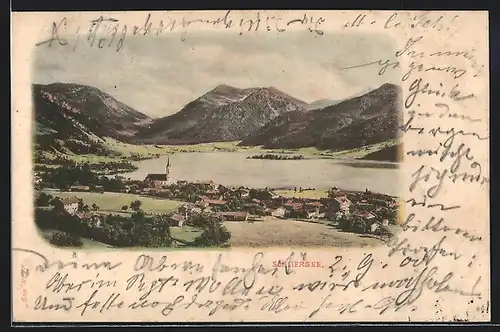 AK Schliersee, Panorama mit Kirche