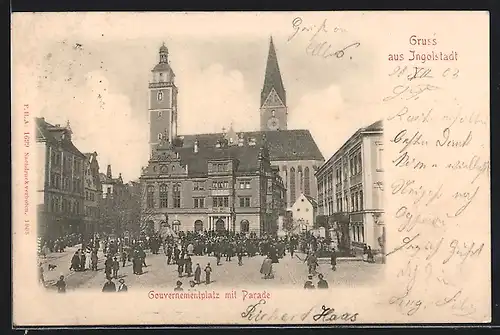 AK Ingolstadt, Gouvernementplatz mit Parade
