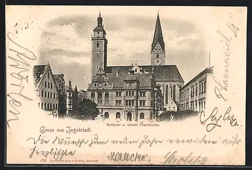 AK Ingolstadt, Rathaus mit unterer Pfarrkirche