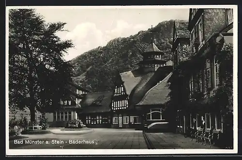 AK Bad Münster am Stein, vor dem Bäderhaus