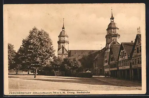 AK Freudenstadt, Ev. Stadtkirche und Marktplatz