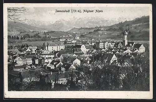 AK Immenstadt, Generalansicht gegen die Allgäuer Alpen