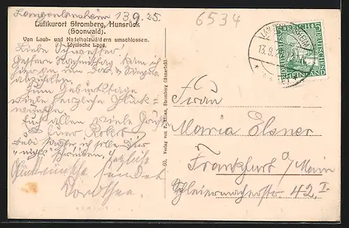 AK Stromberg im Hunsrück, Gesamtansicht der Stadt