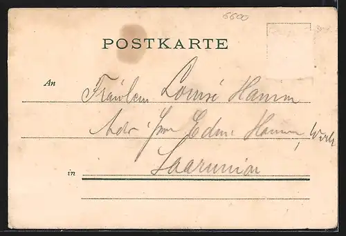 AK Saarbrücken, St. Johann, Blick in die Reichsstrasse mit der Bergwerksdirektion