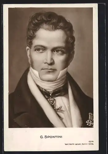 Künstler-AK G. Spontini mit Orden portraitiert