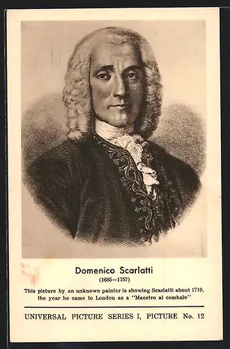 AK Portrait Domenico Scarlatti, 1685-1757, Universal Picture Series I