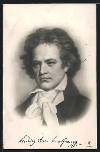 AK Komponist Ludwig van Beethoven mit Halstuch