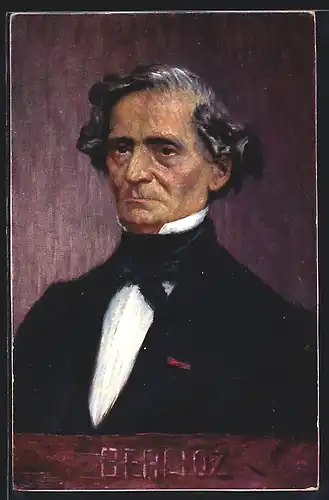 Künstler-AK Komponist Berlioz, porraitiert im hohen ALter