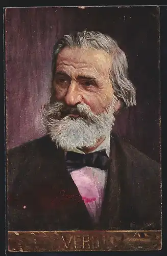 Künstler-AK Komponist Verdi, Portrait im hohen Alter
