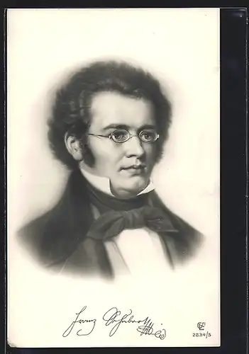 AK Portrait des Komponisten Franz Schubert