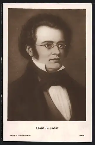 AK Komponist Franz Schubert als junger Mann im Portrait