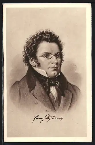 AK Komponist Franz Schubert mit Brille