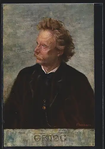 AK Portrait des Komponisten Edvard Grieg