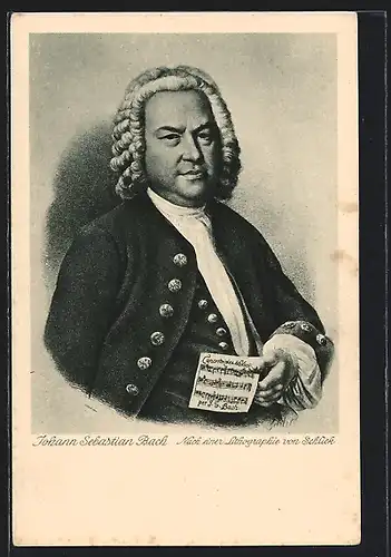 Künstler-AK Porträt Komponist Johann Sebastian Bach