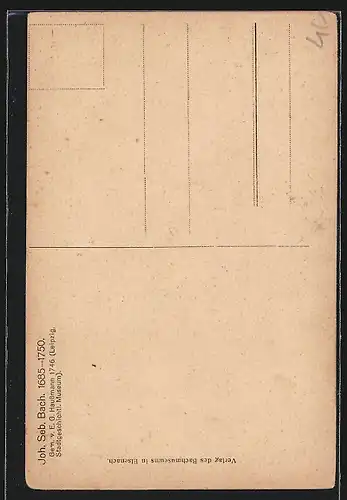 Künstler-AK Komponist Johann Sebastian Bach, Portrait mit Partitur in der Hand