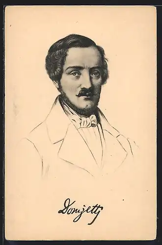 Künstler-AK Komponist Gaetano Donizetti, in jungen Jahren portraitiert