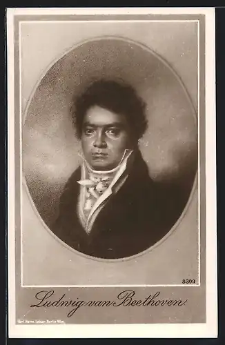 AK Portrait von Ludwig van Beethoven in jungen Jahren