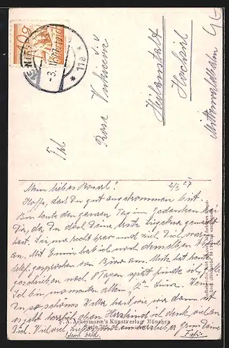 AK Edvard Grieg, Portrait des alten Musikers