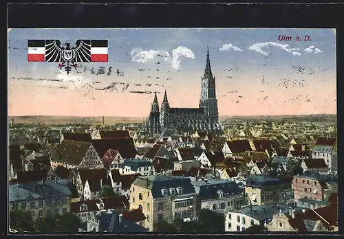 AK Ulm a. D., Teilansicht mit Münster