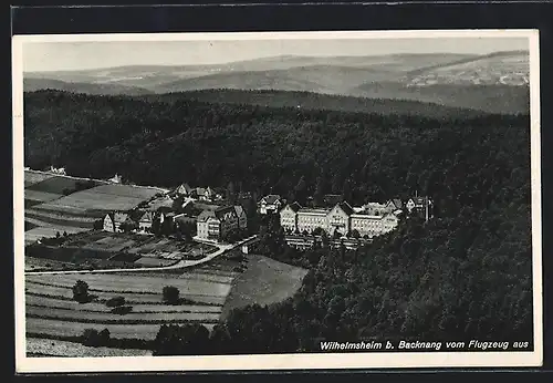 AK Wilhelmsheim b. Backnang, Totalansicht vom Flugzeug aus