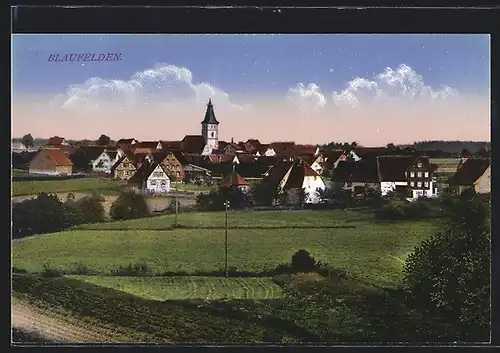AK Blaufelden, Ortsansicht mit Kirche