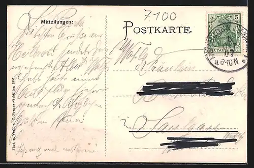 AK Heilbronn, Bismarckdenkmal mit Umgebung