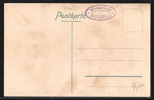 AK Weinsberg, Ortsansicht mit Burgruine Weibertreu