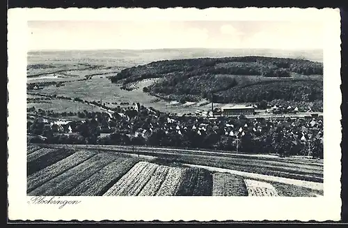 AK Plochingen, Ortsansicht mit Fernblick aus der Vogelschau