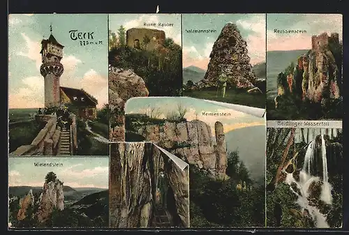 AK Teck, Ruine Rauber, Reussenstein und Neidlinger Wasserfall