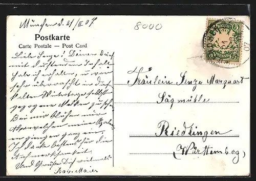 AK München, Ansicht vom Justizgebäude