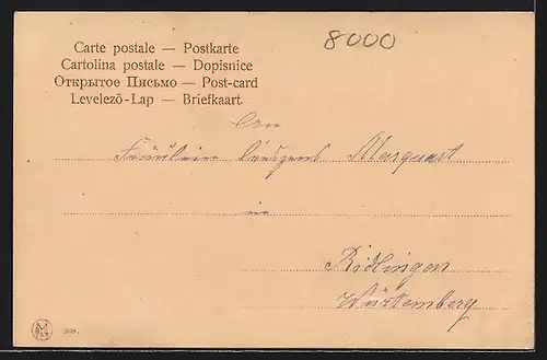 Lithographie München, Kgl. Hoftheater und Maximilianstrasse