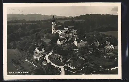 AK Andechs, Blick auf das Kloster Andechs