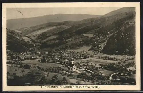 AK Nordrach im bad. Schwarzwald, Gesamtansicht mit der Kirche
