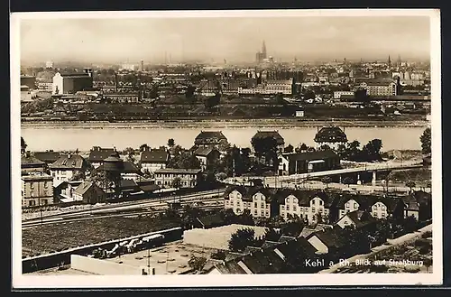 AK Kehl a. Rh., Teilansicht mit Blick auf Strassburg