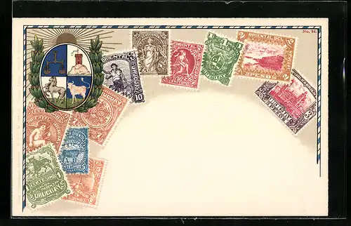Lithographie Briefmarken von Uruguay